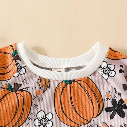 Vista 5 de Halloween Sweatshirt Kids Toddler Girl Pumpkin Halloween Costume Halloween Costume for Girls