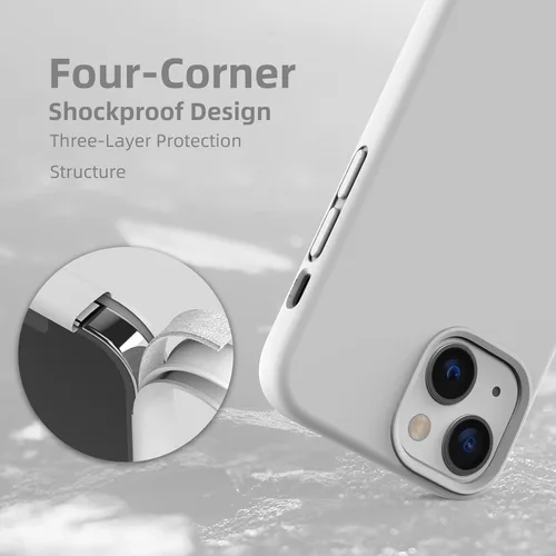 Vista 124 de Funda de silicona líquida compatible con iPhone 12 Pro Max 6.7 pulgadas, funda de gel de protección completa con forro de microfibra, funda