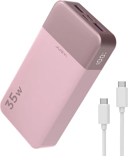 Vista 13 de JUOVI Banco de energía de carga rápida 10000mAh 35W Cargador portátil Paquete de batería pequeño con PD 3.0 y QC 4.0 Tipo-C USB-A Entrada Salida