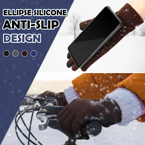 Vista 3 de SATINIOR Guantes de invierno para hombre, 4 pares de guantes cálidos con forro polar para pantalla táctil, guantes térmicos para clima frío