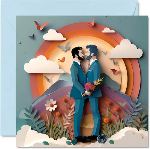 Vista 12 de Stuff4 Tarjetas de boda para parejas – Mejor día – Felicitaciones feliz regalos de compromiso, felicitaciones bien hechas, tarjetas de felicitación