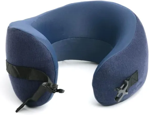 Vista 2 de C CUSHION LAB Almohada de viaje, galardonado diseño ergonómico patentado para mentón y cuello, almohada de espuma viscoelástica para el cuello