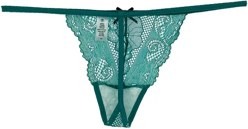Vista 3 de Paquete de 6 tangas de encaje para mujer, ropa interior sexy con patrón de encaje y colores surtidos