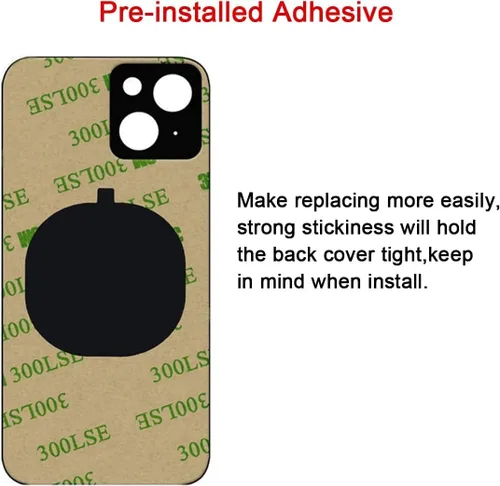 Vista 2 de Reemplazo de cristal trasero original para iPhone 13 todos los portadores con adhesivo preinstalado y herramienta de reparación 13 (negro)