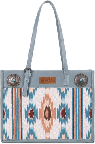 Vista 10 de Montana West Wrangler Aztec - Bolso de hombro de lona con asa superior para mujer