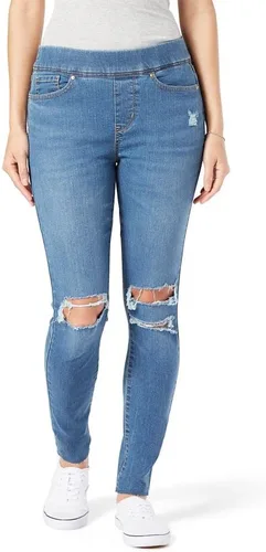 Vista 10 de Signature by Levi Strauss & Co. Gold - Pantalones de mezclilla ajustados, totalmente moldeadores, con cierre de cremallera, para mujer