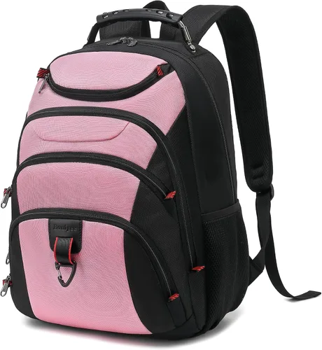 Vista 10 de Mochila para laptop Boavan para hombres (Negro, 15.6), Rosa(Amour Pink), Elegante