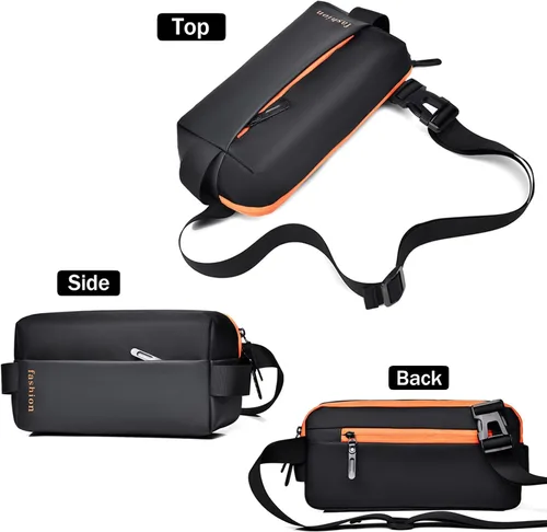 Vista 6 de Bolso bandolera compacto EDC cruzado de bolsillo personal, mochila de hombro minimalista, ligera, casual, cangurera para táctica, viajes, trabajo
