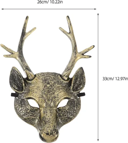 Vista 2 de Lightweight Plastic Animal Head Mask for Adults and Teens with Adjustable Sizing, Realistic and Detailed Simulated Construction, for Carnival