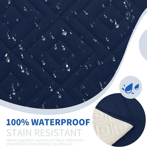 Vista 5 de XINEAGE - Funda 100% impermeable para silla y sofá para mascotas, funda antideslizante para sofá lavable, funda para silla con 1 cojín, protector