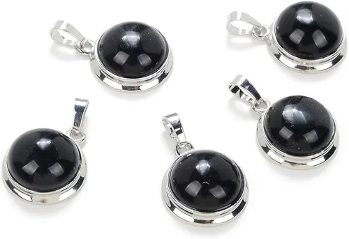 Vista 11 de Adabele Colgante redondo de piedra semipreciosa natural de 0.787 in para mujeres y hombres, aretes, pulsera, collar, llavero, joyería de chakras