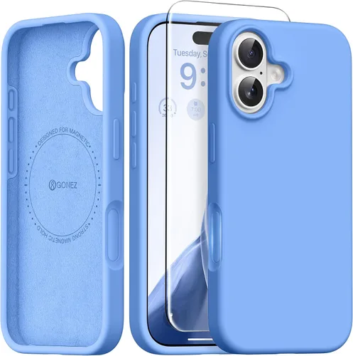 Vista 19 de GONEZ Funda magnética para iPhone 12 Case / 12 Pro Case, compatible con MagSafe, [protector de pantalla + protector de lente de cámara], funda