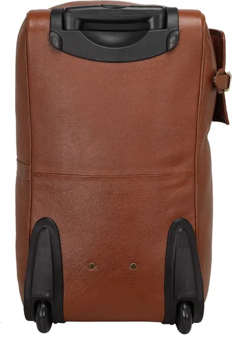 Vista 3 de Bolso de lona de cuero para hombres y mujeres tamaño cabina (marrón), Beige Bronceado, Equipaje