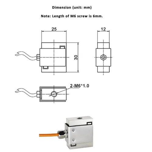 Vista 4 de ATO Célula de carga micro de 6.6 lbs, acero de aleación, células de carga de tensión IP67 y compresión Transductor de sensor de fuerza para básculas