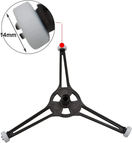 Vista 4 de Soporte para plato giratorio para microondas, anillo giratorio, brazo trípode, bandeja de juego de vidrio, soporte de guía de rodillo, se adapta a