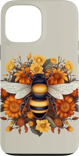 Vista 23 de iPhone 16 Boho Flower Bee Honey Beekeeper Daisy Sunflower Bee Case