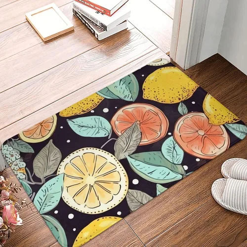 Vista 10 de Tapete para puerta delantera, tapete de bienvenida con estampado floral azul y blanco, absorbente, antideslizante, tapete de entrada suave, alfombra