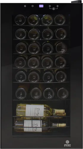 Vista 3 de Vinotemp Refrigerador de vino de 28 botellas, refrigerador de vino independiente con pantalla táctil, control de temperatura ajustable, puerta