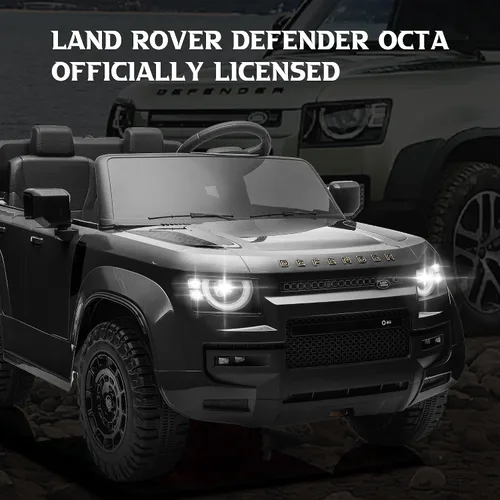Vista 2 de Land Rover Defender Octa Ride on Car de 24 V y 2 plazas Negro