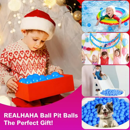Vista 4 de Realhaha Large Plastic Balls for Ball Pit Kid Playball 50/100count 2.76inch Large Ball Pit Balls for Baby Kids Non Toxic Crushproof Bpa-free