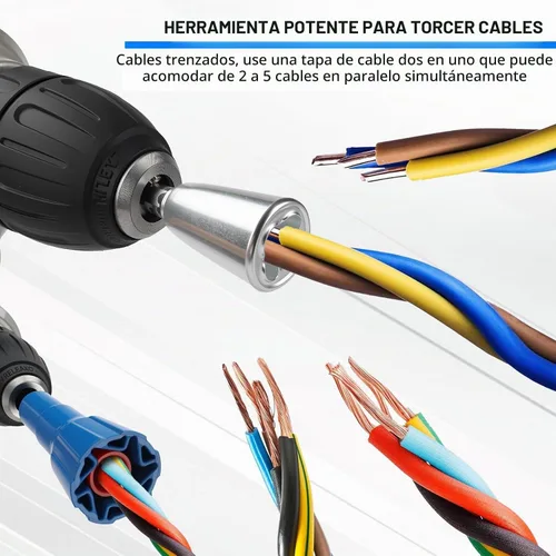 Vista 3 de Pelacables y herramienta Twister para taladro, 8 en 1, 6-14 AWG