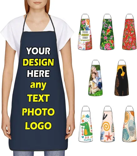 Vista 21 de Delantales impermeables personalizados para diseñar tu propia foto logotipo texto para cocinar hornear 28.3 x 20.4 pulgadas