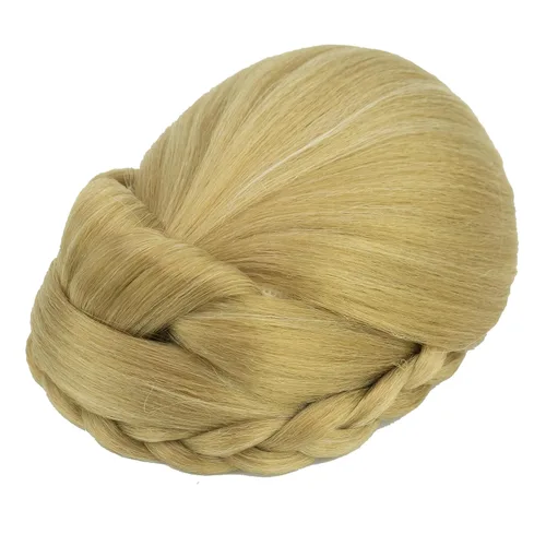 Vista 8 de IMISSU Cubierta de pelo trenzado con moño, piezas de cabello en forma de dona, coleteros para cabello con clips de peluca, recogida y recogida
