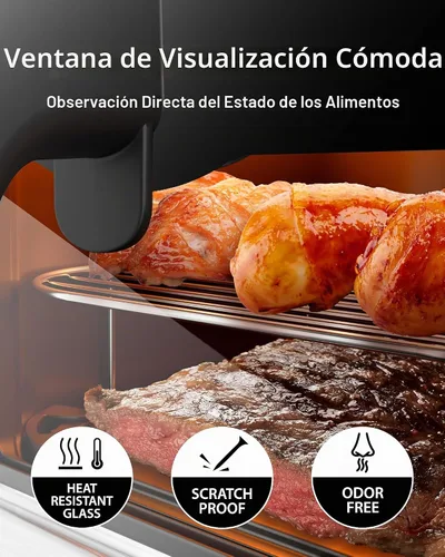 Vista 9 de Freidora de aire, 6 Qt, freidora de aire de acero inoxidable, carcasa de acero inoxidable y recipiente interior de metal completo, libre de PTFE