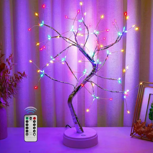 Vista 7 de 36 luces LED brillantes de cerezo en forma de árbol, lámpara de hadas, lámpara de árbol espiritual artificial para manualidades, funciona