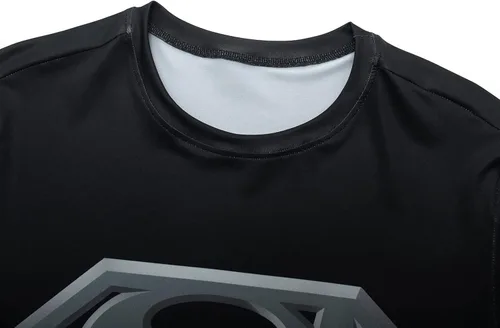Vista 3 de GYM GALA Camiseta de compresión de manga larga con estampado 3D de superhéroe para hombre