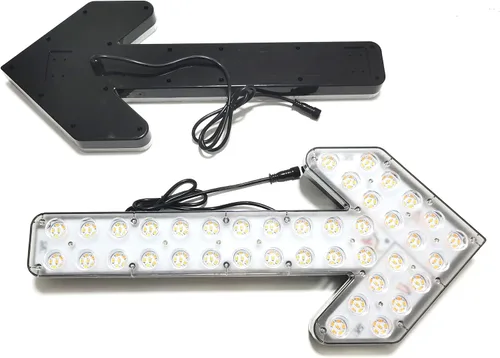 Vista 4 de CFLMYYXGS12V-24V Luz de señal de flecha LED impermeable ámbar con carcasa transparente para vehículos de construcción, barredoras, carros de agua