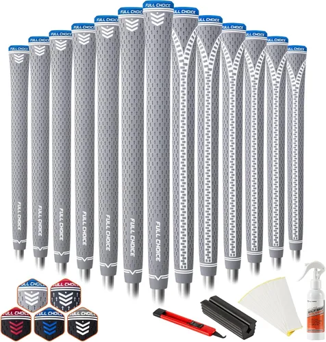 Vista 15 de 13 Pack Golf Grips, Tacky Rubber Club Grips with Raised Plus Texture, Zipper Backline and Low-Taper Design, Standard, Midsize or Jumbo, Grips Only