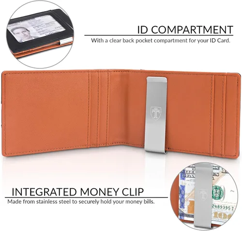 Vista 3 de TRAVANDO Money Clip Wallet Atlanta Mens Front Pocket Slim RFID Blocking - Credit Card Holder - Mini Bifold