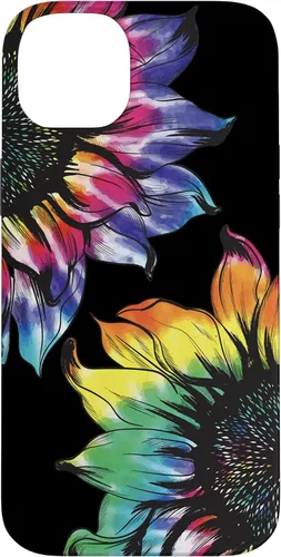 Vista 15 de Tie Dye Sunflower Phone Case Fun Colorful Retro Hippie Gift Case for iPhone 17