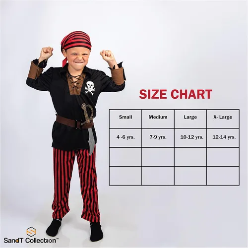 Vista 4 de Disfraz de pirata para niños pequeños y niñas