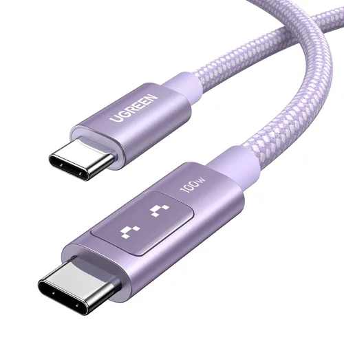 Vista 9 de UGREEN Uno - Cable USB C a USB C de 100 W, cable de carga rápida tipo C con pantalla LED para iPhone 17/17 Air/17 Pro/17 Pro Max/16, MacBook