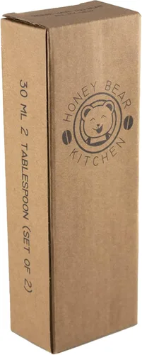 Vista 3 de Honey Bear Kitchen Cucharas medidoras de 1.0 fl oz, 2 cucharadas, acero inoxidable pulido negro, juego de 2