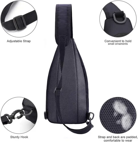 Vista 3 de Y&R Direct - Maleta cruzada, para viajes, senderismo, regalos para niños, hombres y mujeres Lightweight, Sling Bag, Travel, Hiking, Gifts