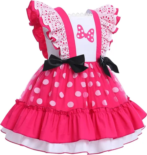 Vista 2 de Vestido de princesa a cuadros para bebé, sin mangas, vintage, de encaje, a cuadros, vestido de princesa acampanado con diadema