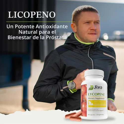 Vista 5 de Jiva Botanicals Licopeno 30mg Suplemento para la salud de la próstata 60ct