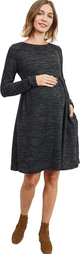 Vista 6 de HELLO MIZ Vestido de punto de maternidad con bolsillo para mujer