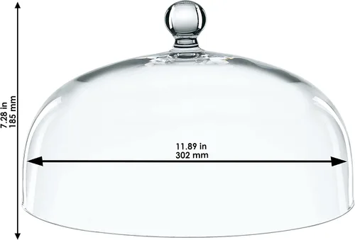 Vista 3 de Nachtmann Bossa Nova - Soporte para tartas con cúpula – Plato redondo de 12.5 pulgadas con cúpula de cristal, apto para lavavajillas, soporte