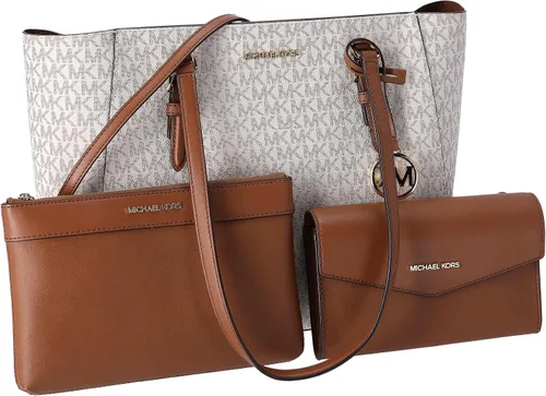 Vista 8 de Michael Kors Charlotte Bolso bandolera grande 3 en 1 de cuero