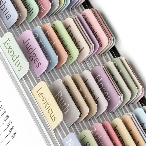 Vista 49 de Mr. Pen - Pestañas de la Biblia, 75 pestañas, tierra otoñal, letras doradas en relieve Laminated Bible Tabs for Women and Men, Bible Tabs for