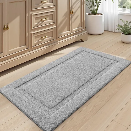 Vista 41 de LUMI Alfombras de baño ultrasuaves antideslizantes con parte trasera de goma, absorbente y lavable, de secado rápido, alfombra de felpa de Beige