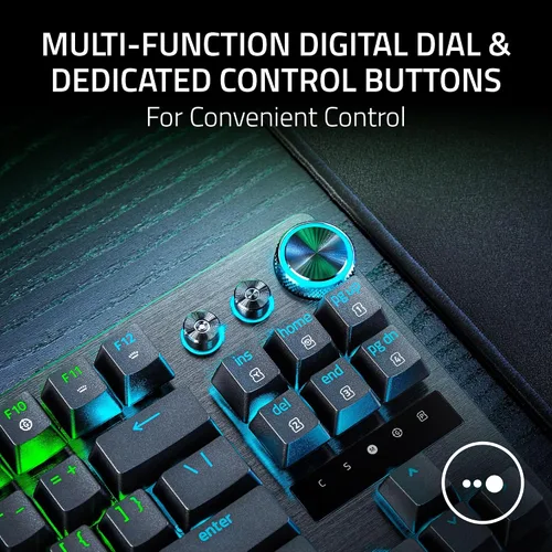 Vista 9 de Razer Huntsman V3 Pro TKL 8KHz Esports Teclado para gaming interruptores ópticos analógicos Gen 2-8000 Hz Pulsador a presión de sondeo - Disparador
