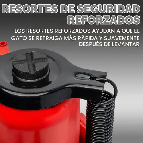Vista 5 de Stark USA Gato hidráulico para botella de aire de 20 toneladas (40,000 libras), neumático y manual de perfil bajo con asa de transporte, elevación