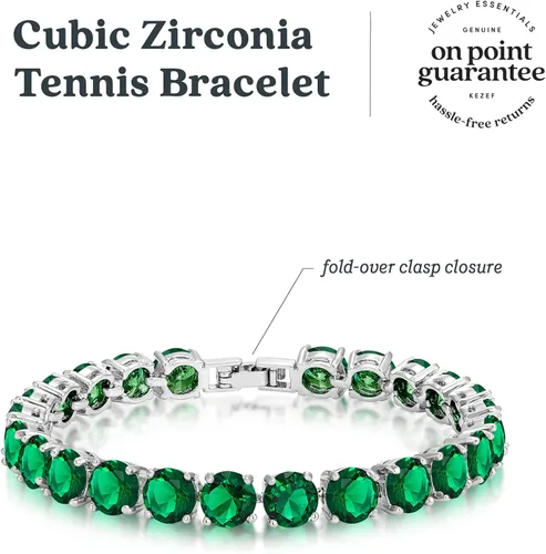 Vista 5 de KEZEF Pulsera de tenis CZ redonda de 0.276 in CZ - Plata sobre latón - 7 pulgadas
