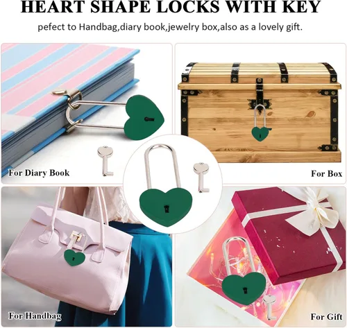 Vista 2 de 2 candados de goma con forma de corazón, cerradura en forma de corazón con llave para el día de San Valentín, puente, boda, aniversario, viajes