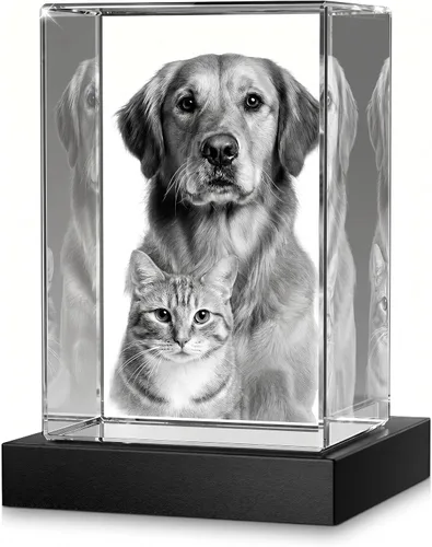 Vista 11 de Foto de cristal para perros y gatos, regalos conmemorativos personalizados con tu propia foto para amantes de las mascotas, imagen grabada